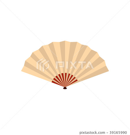 Japanese folding fan icon, flat style Japanese folding fan icon, flat style 39165990
