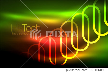 Glowing ellipses dark background, waves and swirl 39166090