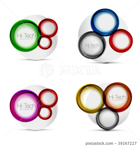 Set of circle web layouts - digital techno round Set of circle web layouts - digital techno round 39167227
