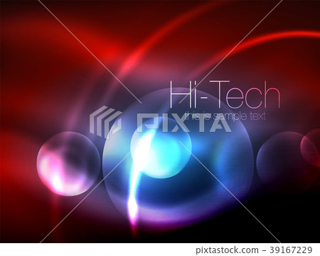 Blurred neon glowing circle, hi-tech modern bubble Blurred neon glowing circle, hi-tech modern bubble 39167229