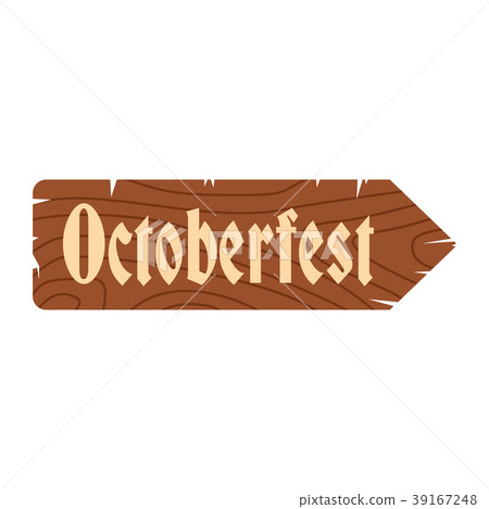 Oktoberfest road wooden sign icon  39167248