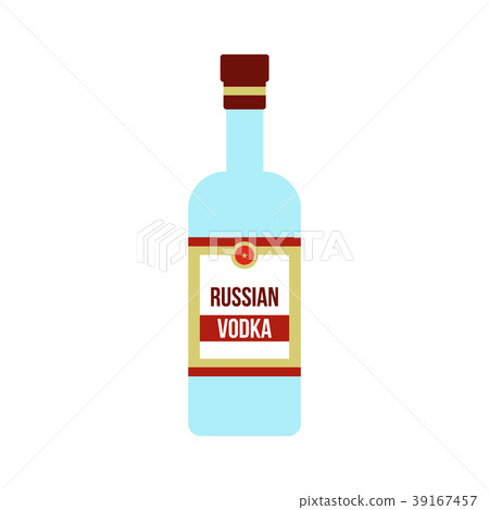 Bottle of vodka icon, flat style Bottle of vodka icon, flat style 39167457