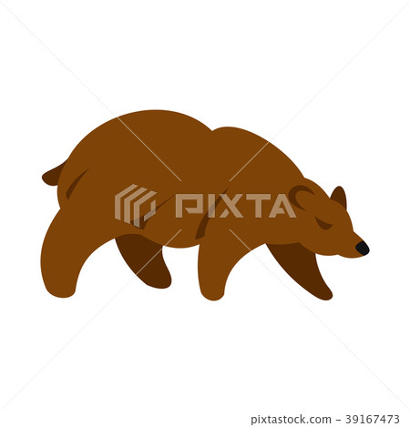 Brown bear icon, flat style  39167473