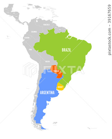Map of MERCOSUR countires. South american trade Map of MERCOSUR countires. South american trade 39167659