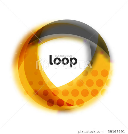 Loop circle business icon, created with glass Loop circle business icon, created with glass 39167691