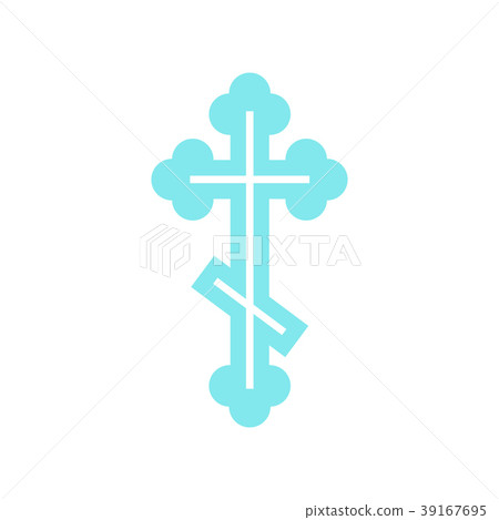Orthodox cross icon, flat style Orthodox cross icon, flat style 39167695
