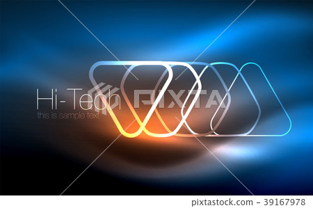Glowing vector triangle geometric shapes in dark Glowing vector triangle geometric shapes in dark 39167978