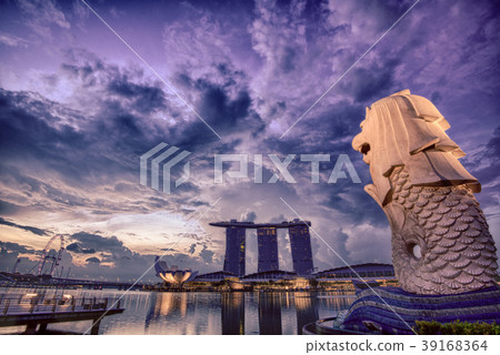 Singapore Merlion Park HDR Image Singapore Merlion Park HDR Image 39168364