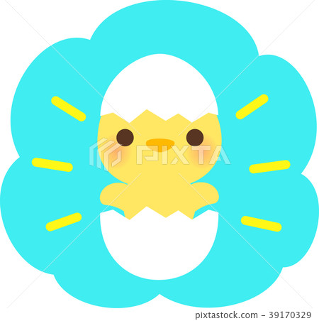 A chick with an eggshell A chick with an eggshell 39170329