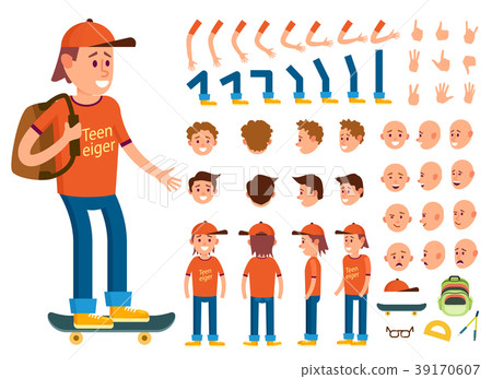 Teenager male person character creation set Teenager male person character creation set 39170607
