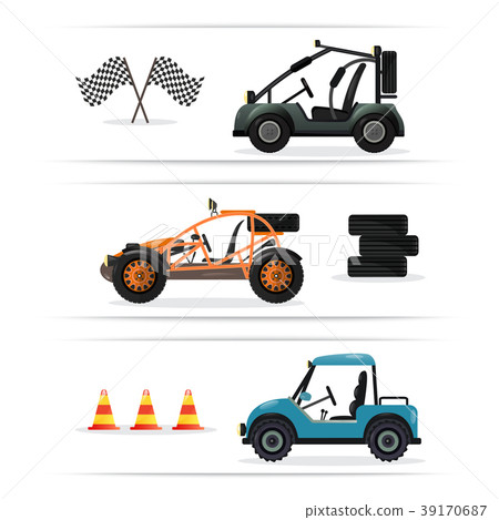 Off Road Buggy Car Isolated Set - Stock Illustration [39170687] - PIXTA