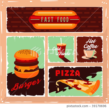 Vintage fast food banner set Vintage fast food banner set 39170696