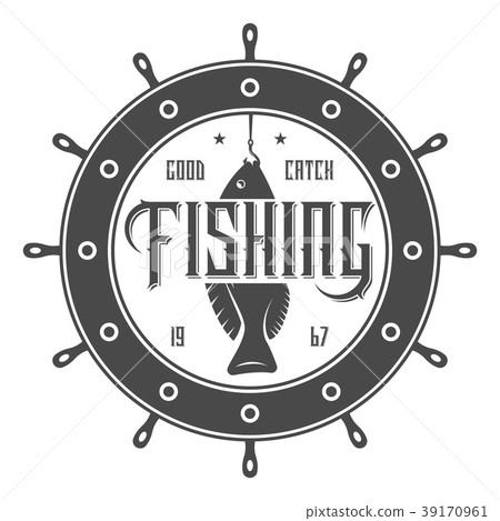 Fishing tournament vintage isolated label 39170961