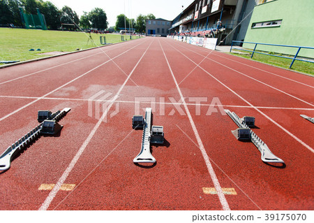 Athletics starting blocks. Athletics starting blocks. 39175070