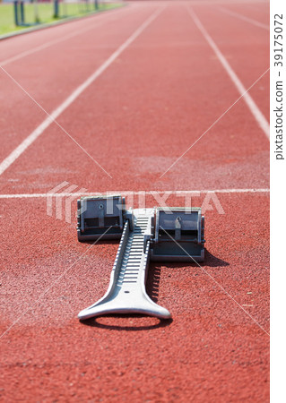 Athletics starting blocks. Athletics starting blocks. 39175072