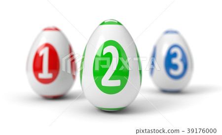 easter egg painted as lottery ball. 3d 39176000