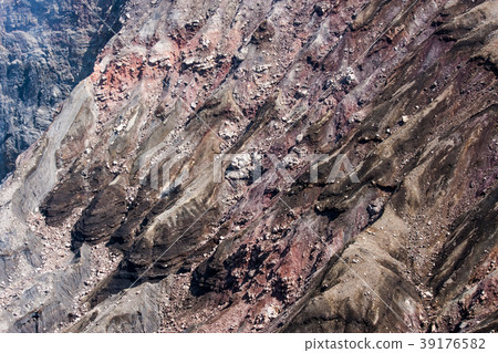 Cooled lava in Naka dake volcano, Mount Aso, Japan 39176582