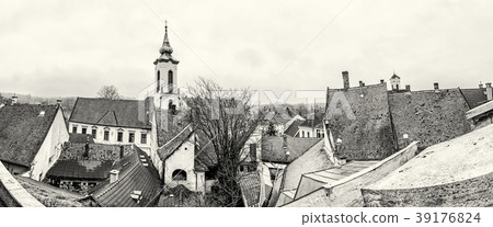 Annunciation church and red roofs of houses, Szent 39176824