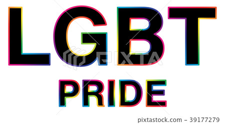 black LGBT Pride word with colorful stroke black LGBT Pride word with colorful stroke 39177279