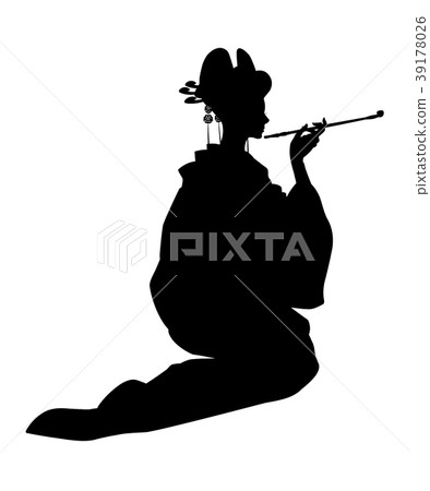 花魁與 kiseru 剪影 花魁與 kiseru 剪影 39178026