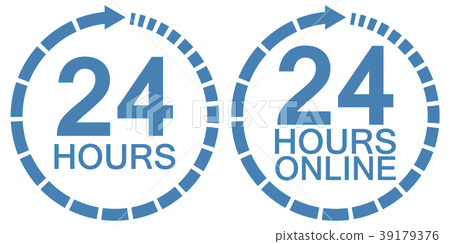 24 twenty four hour clock online service logo 24 twenty four hour clock online service logo 39179376