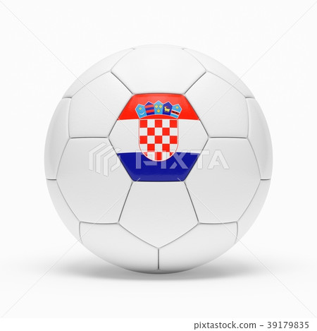 3d rendering of soccer ball with Croatia flag 39179835