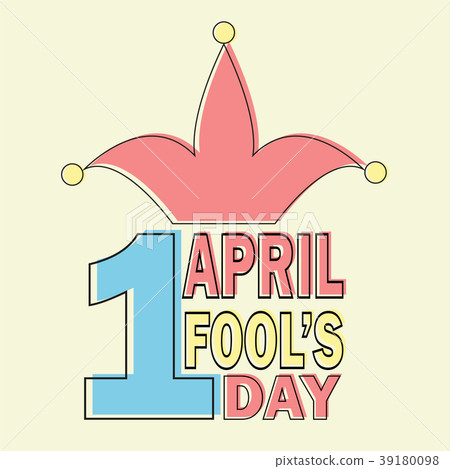 April Fools Day text and funny element vector 39180098