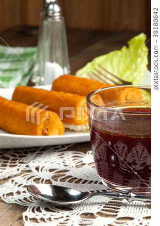Delicious croquettes with meat. Delicious croquettes with meat. 39180642