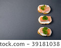 Salmon canape sandwiches with baguette  39181038