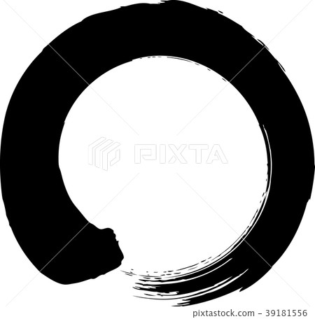 Round circle black brush letter - Stock Illustration [39181556] - PIXTA