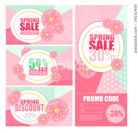 Spring sale background banner beautiful pink 39182400