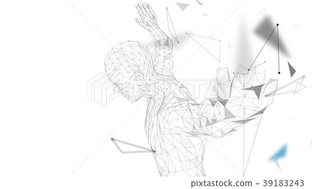 Conceptual abstract man getting ready to jump Conceptual abstract man getting ready to jump 39183243