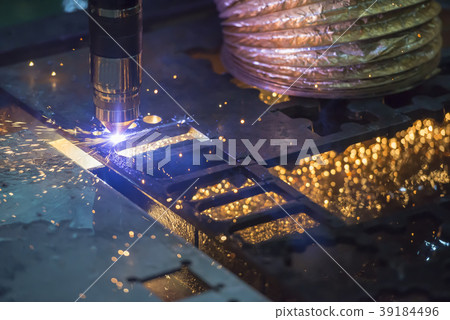 Close-up of the laser cutting machine 39184496