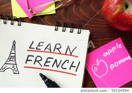 Words learn french written in the notepad. Words learn french written in the notepad. 39184994