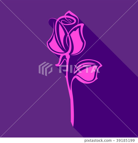 Bright pink rose, on a violet background, vector i 39185199