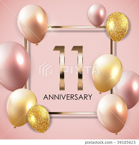 Template 11 Years Anniversary Background with 39185623