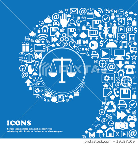 Scales of Justice icon . Nice set of beautiful ico 39187109
