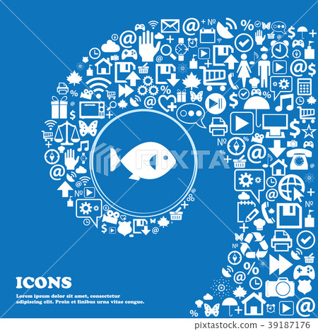 fish icon sign. Nice set of beautiful icons twiste fish icon sign. Nice set of beautiful icons twiste 39187176