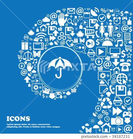 Umbrella icon sign. Nice set of beautiful icons tw 39187231