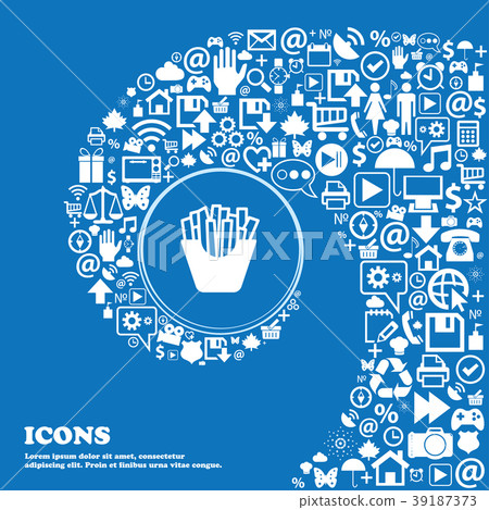 Fry icon sign. Nice set of beautiful icons twisted 39187373