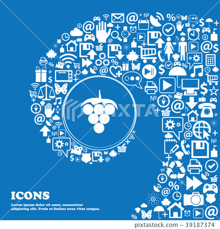 Grapes icon sign. Nice set of beautiful icons twis 39187374