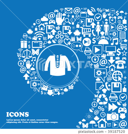 casual jacket icon sign. Nice set of beautiful ico casual jacket icon sign. Nice set of beautiful ico 39187520
