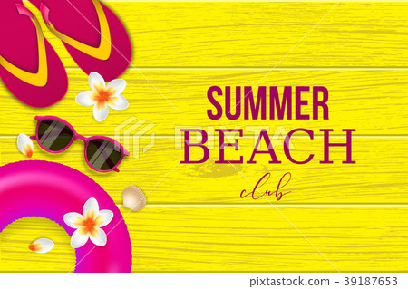Summer tropical beach club background vector Summer tropical beach club background vector 39187653