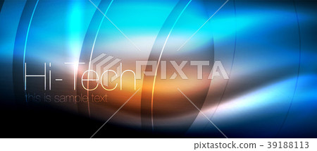 Glossy light effect neon glowing waves, shiny 39188113