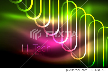 Glowing ellipses dark background, waves and swirl 39188159