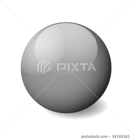 Grey glossy sphere, ball or orb. 3D vector object 39188161