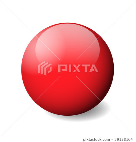 Red glossy sphere, ball or orb. 3D vector object 39188164