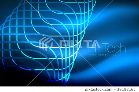 Glowing ellipses dark background, waves and swirl Glowing ellipses dark background, waves and swirl 39188165