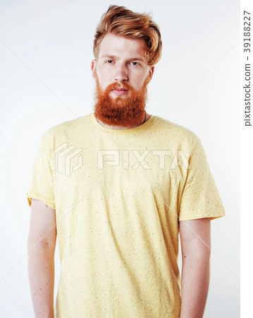 young handsome hipster ginger bearded guy looking 39188227