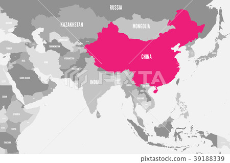 China pink marked in political map of Southern 39188339